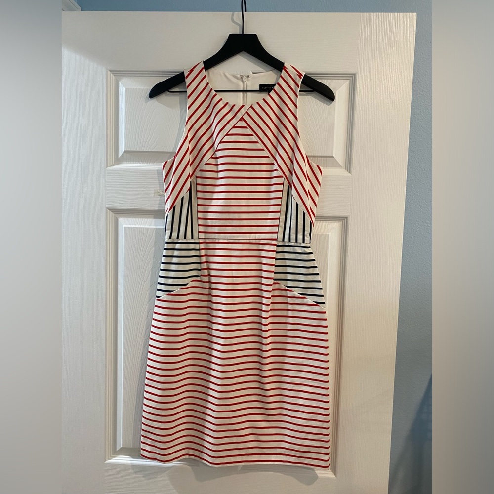 Slate & Willow shift dress. Red white blue.